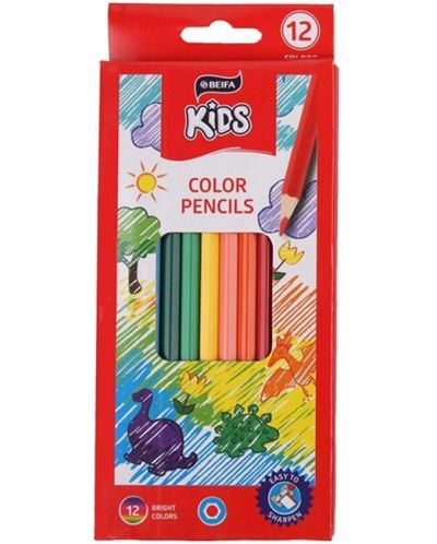 Цветни моливи Beifa WMZ - 12 цвята - 1