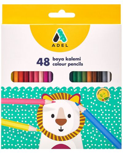 Цветни моливи Adel - 48 цвята - 1