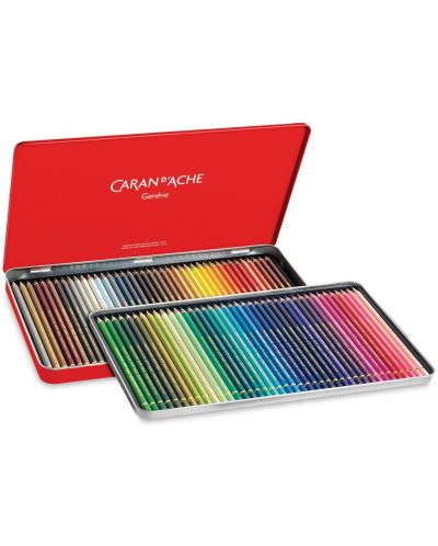 Цветни моливи Caran d'Ache Pablo – 80 цвята, в метална кутия - 1