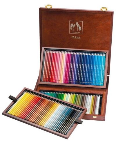 Цветни моливи Caran d'Ache Pablo – 120 цвята, дървена кутия - 1