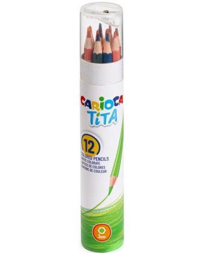 Цветни моливи Carioca Tita - 12 цвята + острилка - 1