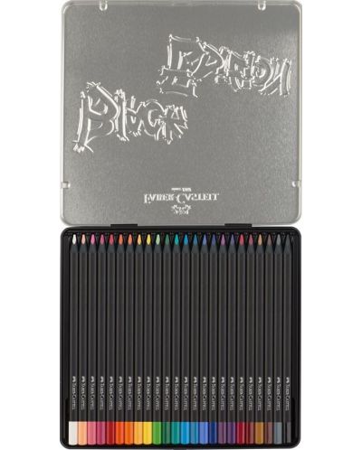 Комплект моливи Faber-Castell Black Edition - 24 цвята, в метална кутия - 3