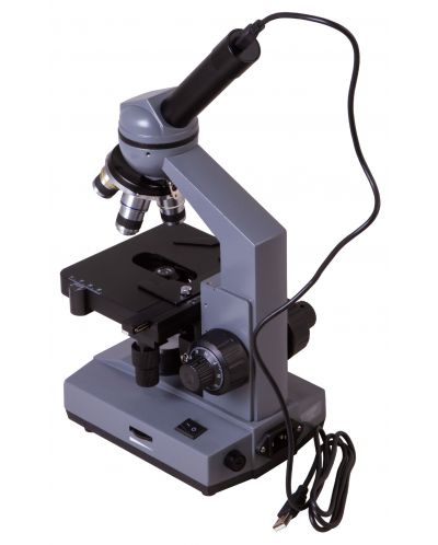 Цифров микроскоп Levenhuk - D320L BASE 3M, монокулярен, сив/черен - 3
