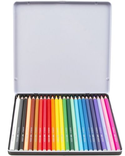 Цветни акварелни моливи Kidea - 24 цвята, в метална кутия - 3