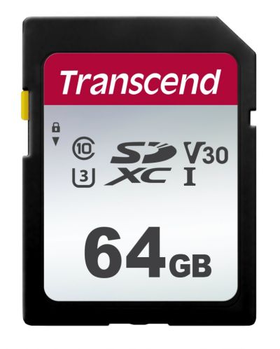 Карта памет Transcend - 64 GB, SDXC I, C10, U3, V30 - 1