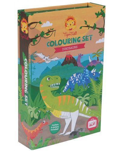Творчески комплект за оцветяване Tiger Tribe - Динозаври, със стикери - 2