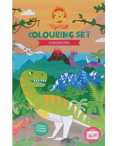 Творчески комплект за оцветяване Tiger Tribe - Динозаври, със стикери - 1
