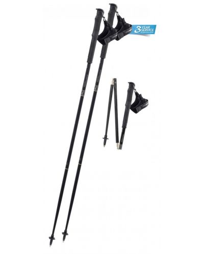 Туристически щеки Komperdell - Carbon FXP Trail foldable, 125 cm, черни - 1