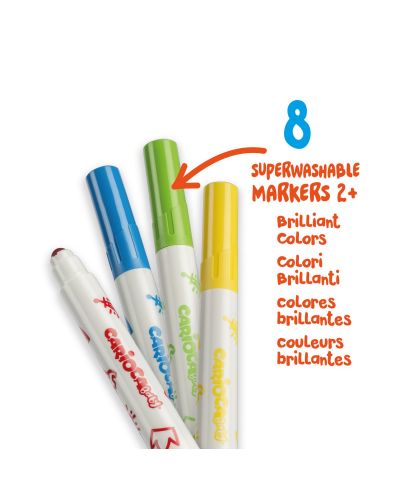Творчески комплект Carioca Baby - Пъзел за оцветяване, 8 маркера - 2