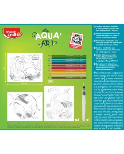 Творчески комплект Maped Creativ - Aqua Art, динозаври - 3