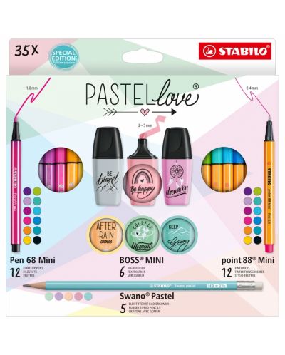 Творчески комплект Stabilo Pastel Love - 35 части - 1