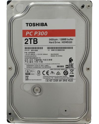 Твърд диск Toshiba - P300 Bulk, 2TB, 5400 rpm, 3.5'' - 1