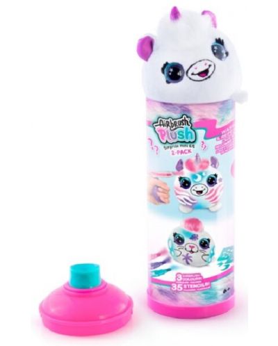 Творчески комплект Canal Toys Airbrush plush - Мини плюшена играчка за оцветяване, 2 броя, асортимент - 2