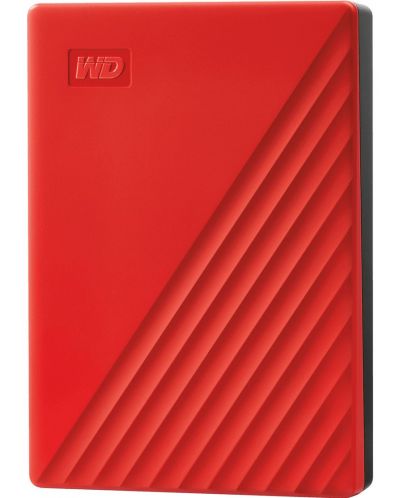 Твърд диск Western Digital - My Passport, 4TB, USB 3.2, червен - 1