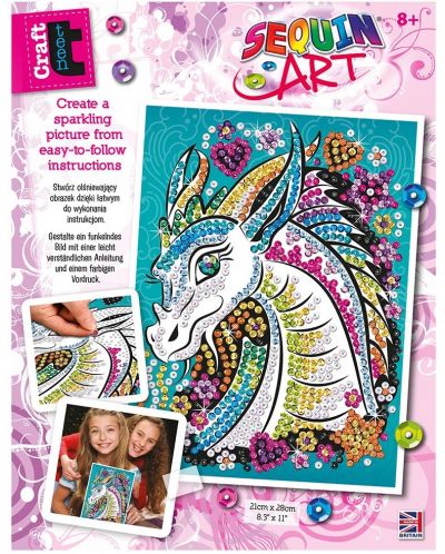 Творчески комплект Sequin Art - Изкуство с пайети, Дракон - 2