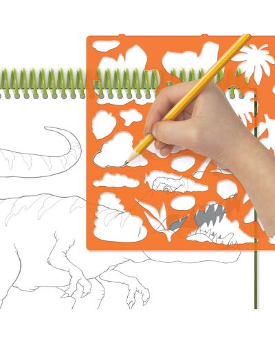 Творческа книга с шаблони и стикери DinosArt - Динозаври - 6