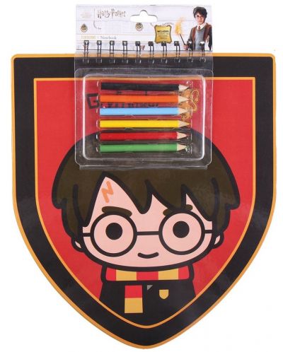 Книжка за оцветяване Cerda Harry Potter - С моливи и стикери - 1