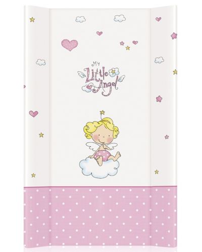 Твърда подложка Lorelli - Little Angel, 50 х 71 cm, бяло и розово - 1