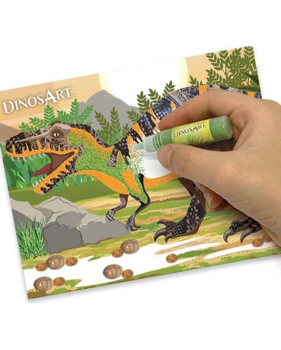 Творчески комплект DinosArt - Изкуство с пясък и фолио, Динозаври - 4