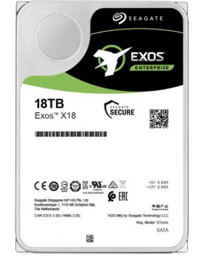 Твърд диск Seagate - Exos X18, 18TB, 7200 rpm, 3.5'' - 1