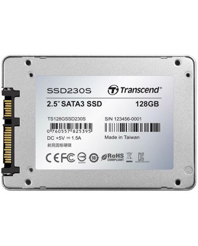 Твърд диск, Transcend 128GB, 2.5" SSD 230S, SATA3, 3D TLC, Aluminum case - 2