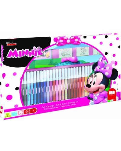 Творчески комплект Multiprint - Minnie Mouse, 3 печата и 36 флумастера - 1