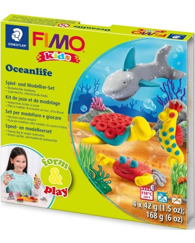 Комплект глина Staedtler Fimo Kids - 4 x 42 g, Sea World - 1