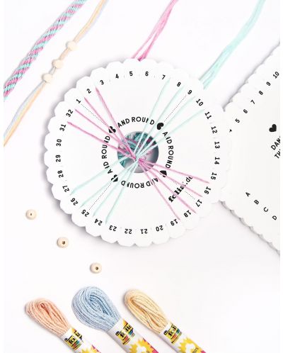 Творчески комплект Folia - Pastel Rainbow, гривни Кумихимо, 16 части - 3