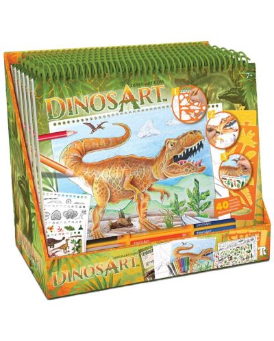 Творческа книга с шаблони и стикери DinosArt - Динозаври - 8