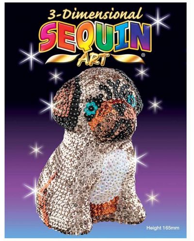 Творчески комплект KSG Crafts Sequin Art - 3D фигурка от пайети, Мече - 1