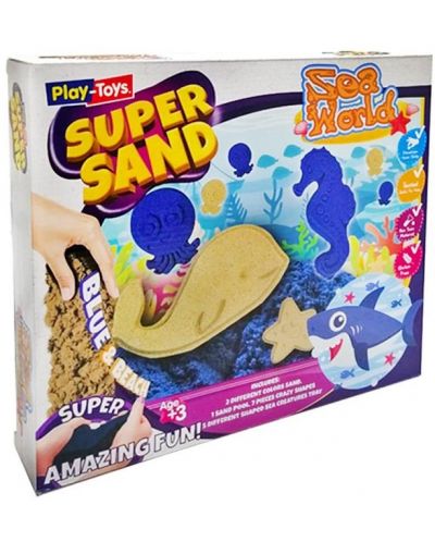 Творчески комплект кинетичен пясък PlayToys - Sea Animals - 1