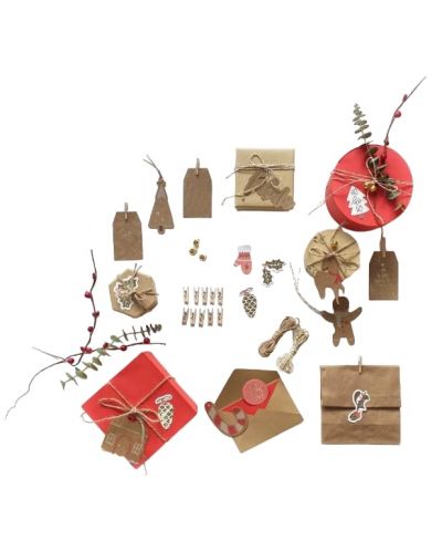 Творчески комплект за опаковане на подаръци Folia - Classic, 44 части - 2