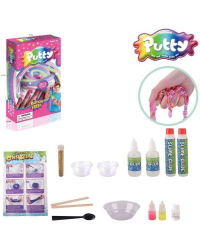 Творчески комплект Raya Toys - Направи си слайм Putty, розов - 2