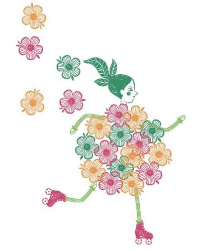 Творчески комплект Djeco - Рисуване с печати, Flower girl - 3