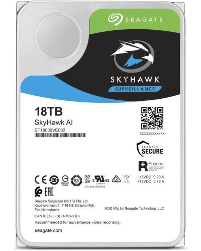 Твърд диск Seagate - SkyHawk AI, 18TB, 7200 rpm, 3.5'' - 1