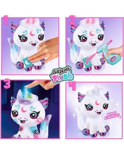 Творчески комплект Canal Toys Airbrush plush - Плюшена играчка за оцветяване, Еднорог - 6