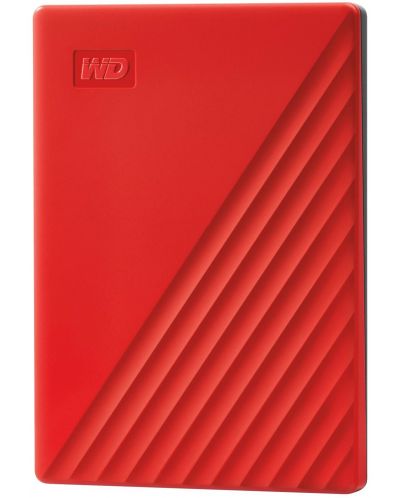 Твърд диск Western Digital - My Passport, 2TB, USB 3.2, червен - 1