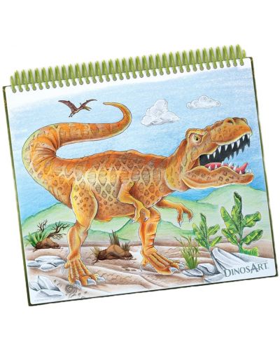 Творческа книга с шаблони и стикери DinosArt - Динозаври - 3