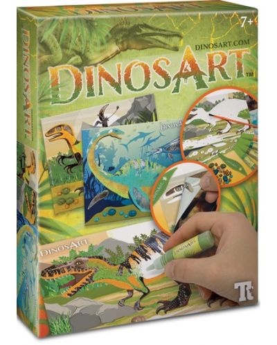 Творчески комплект DinosArt - Изкуство с пясък и фолио, Динозаври - 1
