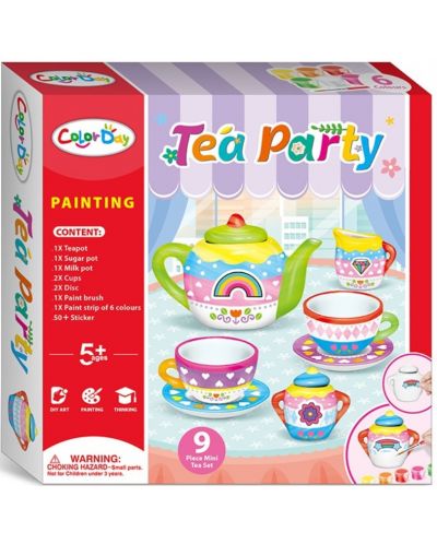 Творчески комплект Color Day - Оцвети собствен керамичен сервиз за чай - 1