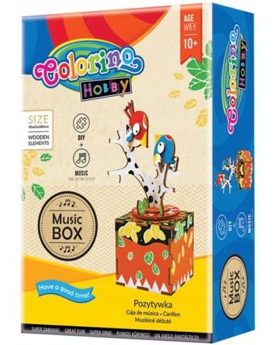 Творчески комплект Colorino Hobby  - Направи си сам музикална кутия с птички - 1