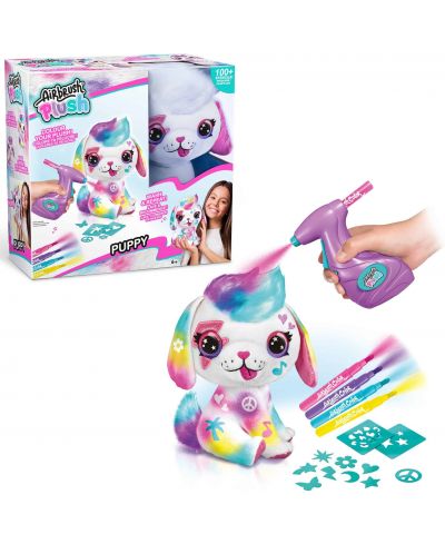 Творчески комплект Canal Toys Airbrush plush - Плюшена играчка за оцветяване, Сладко кученце - 2