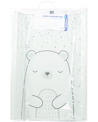 Твърда подложка за повиване KikkaBoo - Bear with me, Mint, 70 х 50 cm - 6