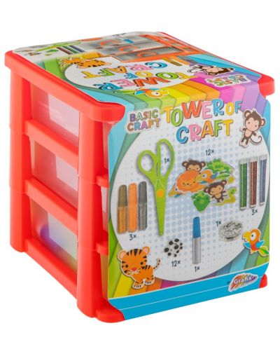 Творчески комплект Grafix Basic Craft - шкаф с 3 чекмеджета и крафт материали - 2