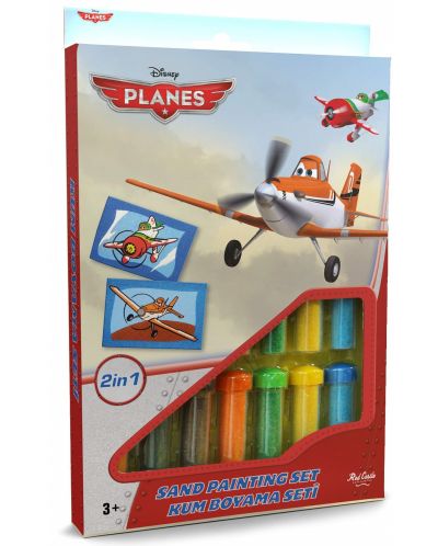 Творчески комплект за оцветяване с пясък Red Castle - Planes, с 2 картини - 1