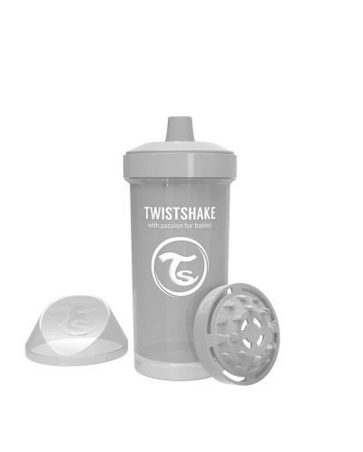 Бебешка чаша с накрайник Twistshake Kid Cup  - Сива, 360 ml - 1
