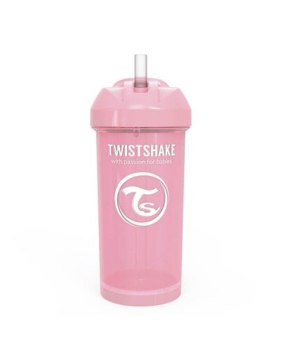 Бебешка чаша със сламка Twistshake Straw Cup - Розова, 360 ml - 3