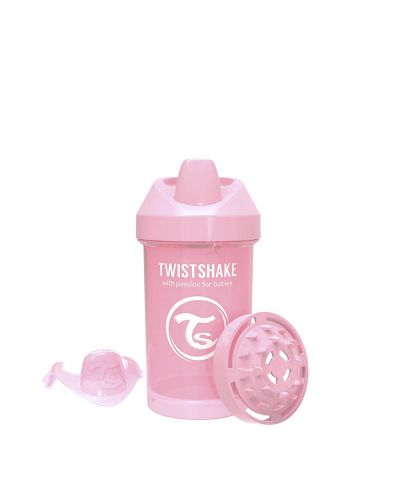 Бебешка чаша с преходен накрайник Twistshake Crawler Cup  - Розова, 300 ml - 4