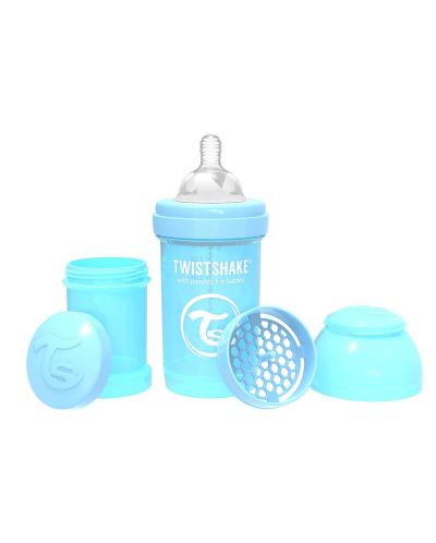 Бебешко шише против колики Twistshake Anti-Colic Pastel - Синьо, 180 ml - 1