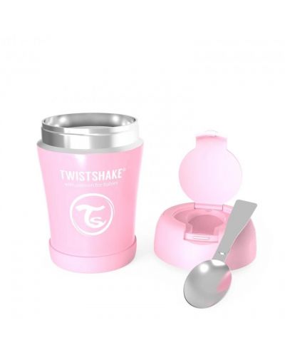 Контейнер за храна Twistshake Insulated Pastel - Розов, 350 ml - 1